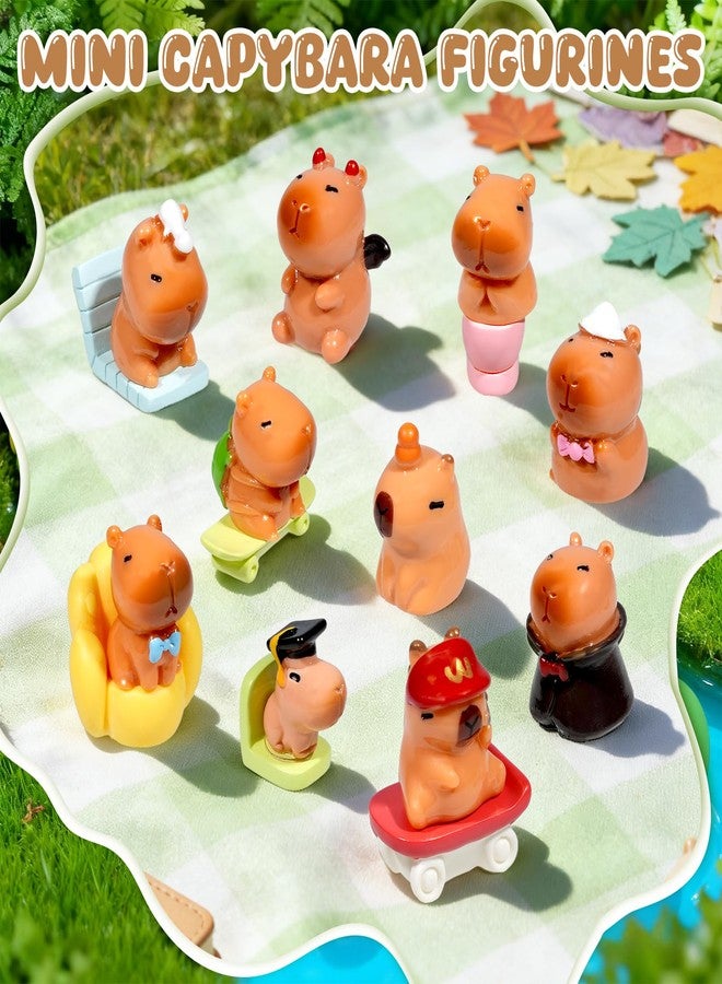 Exasinine 26pcs Miniature Capybara Figurines Mini Resin Capybara for DIY Fairy Garden Decoration Moss Landscape Home House Birthday Party Decorations - Image 5