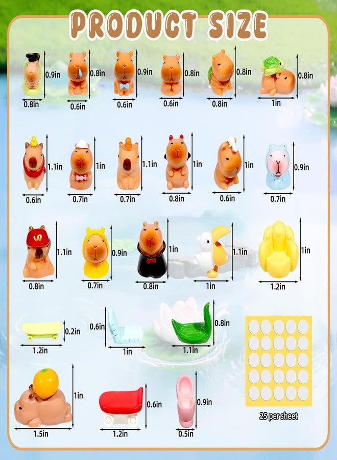 Exasinine 26pcs Miniature Capybara Figurines Mini Resin Capybara for DIY Fairy Garden Decoration Moss Landscape Home House Birthday Party Decorations - Image 2