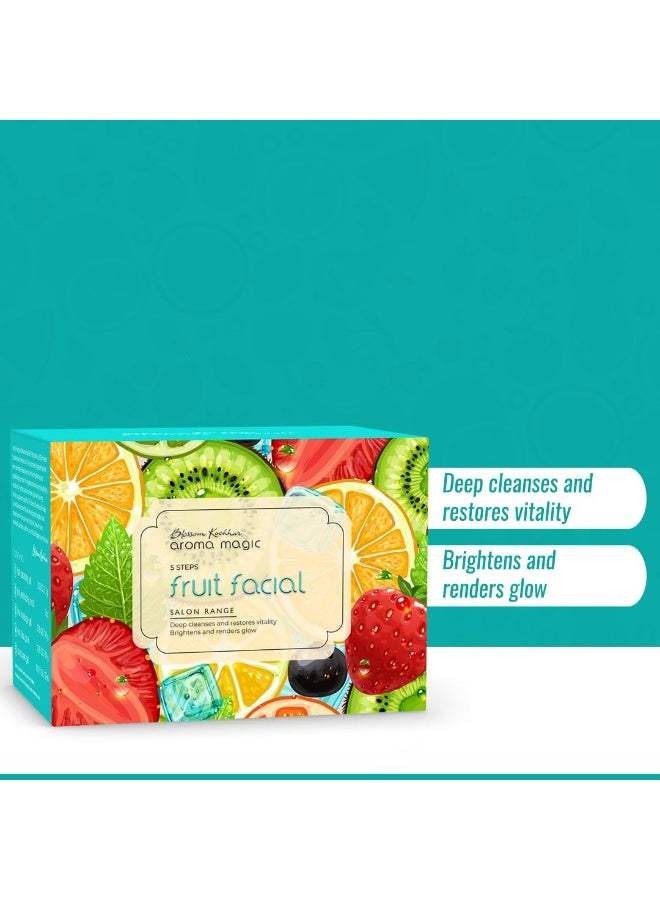 Aroma Magic 5 Step Fruit Facial Kit Set| Deep cleanse & renders glow| Fruit Extracts, jojoba & Aloe Vera| All Skin | No-nasty formula- Free From chemicals, parabens, & artificial additives | Pack of 1 - Image 3
