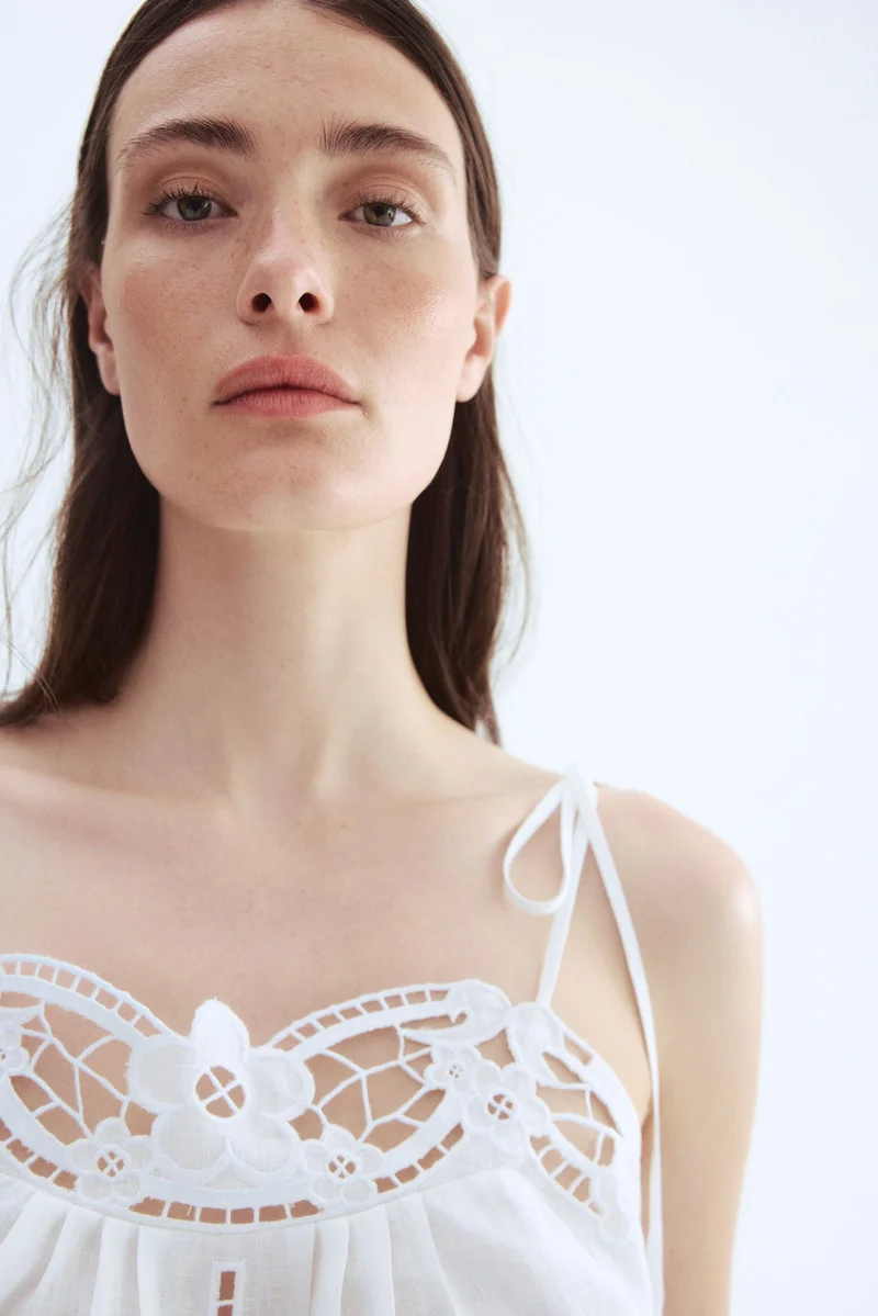 H&M Linen tie-strap top