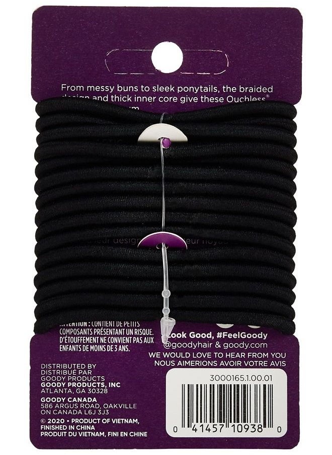 Goody - Goody WoMens Ouchless Braided Elastics, Black, 15 Count - Image 1