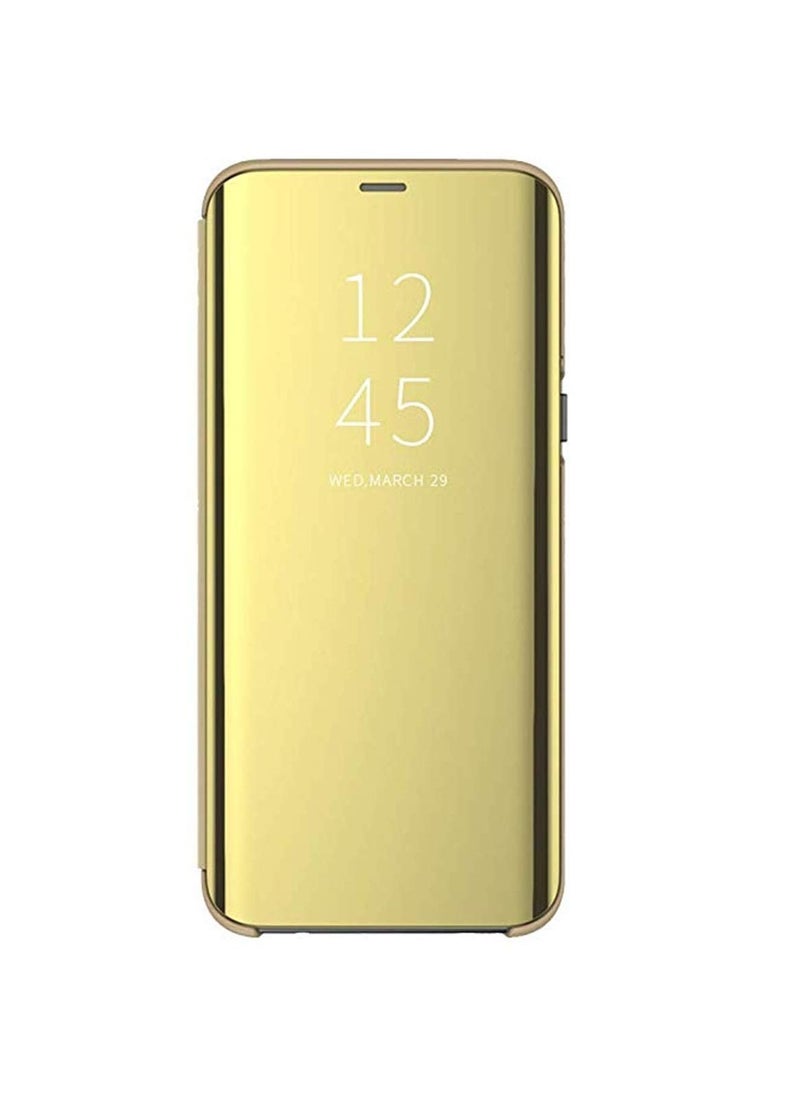 Generic - For Samsung Galaxy Note 20 Clear View Flip Case , Without Sensor , Stand Watching Position , Mirror Full Protection Cover Compatible With Samsung Galaxy Note 20 (6.7’) (Gold) - Image 1