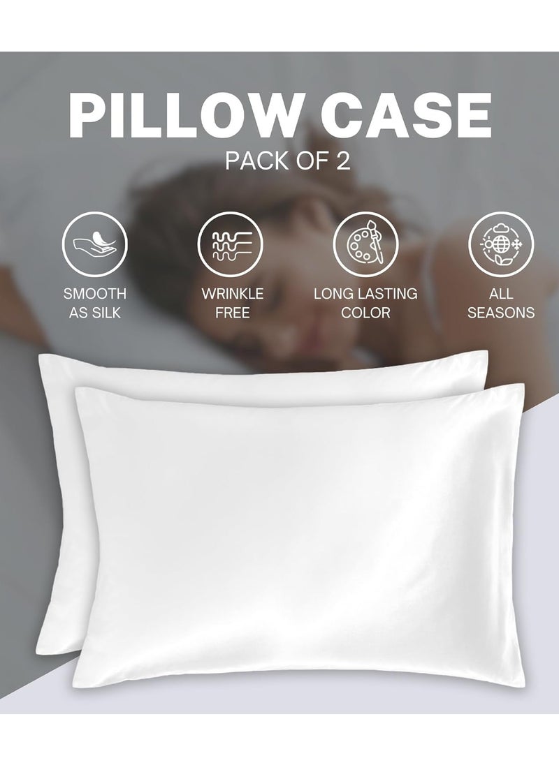 Infinitee Xclusives Premium White King Pillow Cases - 2 Piece Set Pillow Cover - Soft Brushed Microfiber Fabric - Pillow Cases Standard Size (20x40 Inches) by Infinitee Xclusives  - Image 5
