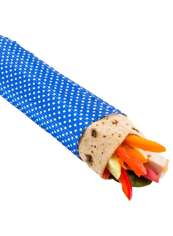 Restaurantware 12" x 12" Rippled Aluminum Foil Food Wrap and Fry Basket Liner: Perfect for Restaurant Take Out, Bakeries, and Food Trucks - Royal Blue Polka Dot Foil Sandwich Wraps - 500-CT - Image 2