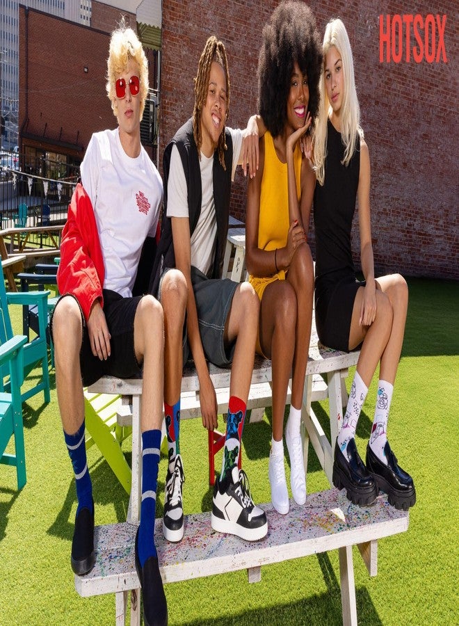 Hot Sox Womens Cat Flower Crown Crew Socks, Womens Shoe Size 4-10.5 - Image 3