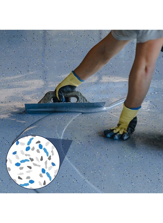 Timtin 700 G/ 1.54 lb Blend Decorative Color Paint Chips Epoxy Flakes Concrete Floor Coatings Flakes for Garage Floor Paint Interior Exterior Wall(Black, White, Blue, Gray) - Image 5