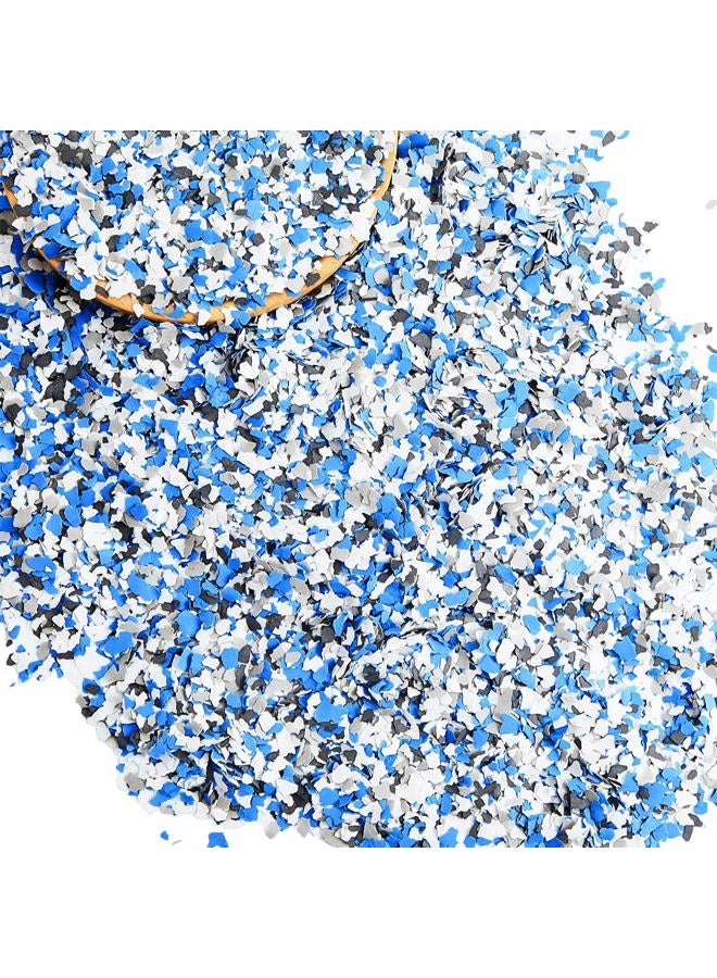 Timtin 700 G/ 1.54 lb Blend Decorative Color Paint Chips Epoxy Flakes Concrete Floor Coatings Flakes for Garage Floor Paint Interior Exterior Wall(Black, White, Blue, Gray) - Image 1