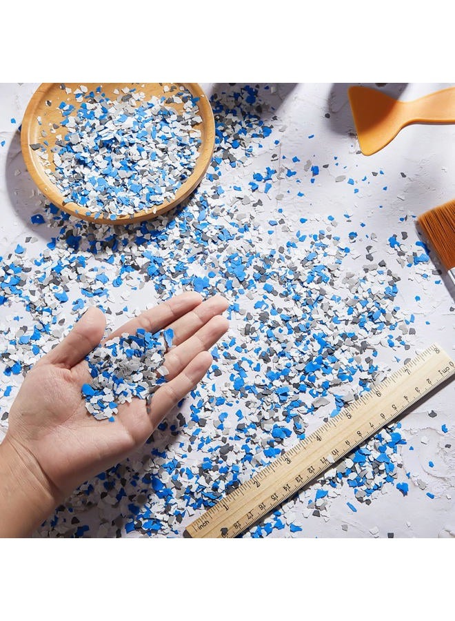 Timtin 700 G/ 1.54 lb Blend Decorative Color Paint Chips Epoxy Flakes Concrete Floor Coatings Flakes for Garage Floor Paint Interior Exterior Wall(Black, White, Blue, Gray) - Image 3