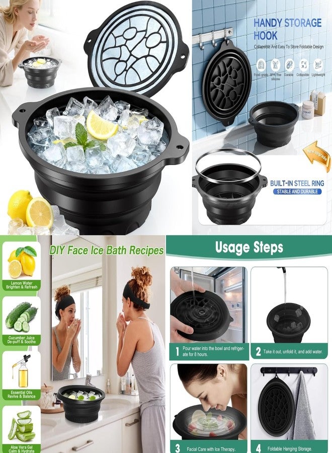 Avaiya Ice Face Roller Skincare Set with Ice Bowl, Cooling Gel Eye Mask & Silicone Facial Cleansing Brush - Face Massage Roller for Skin Tightening, Pore Minimizing, Dark Circle & Puffiness Relief Tool - Image 2