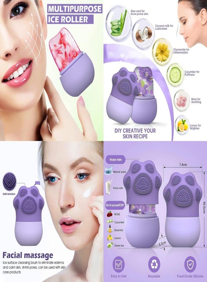 Avaiya Ice Face Roller Skincare Set with Ice Bowl, Cooling Gel Eye Mask & Silicone Facial Cleansing Brush - Face Massage Roller for Skin Tightening, Pore Minimizing, Dark Circle & Puffiness Relief Tool - Image 4