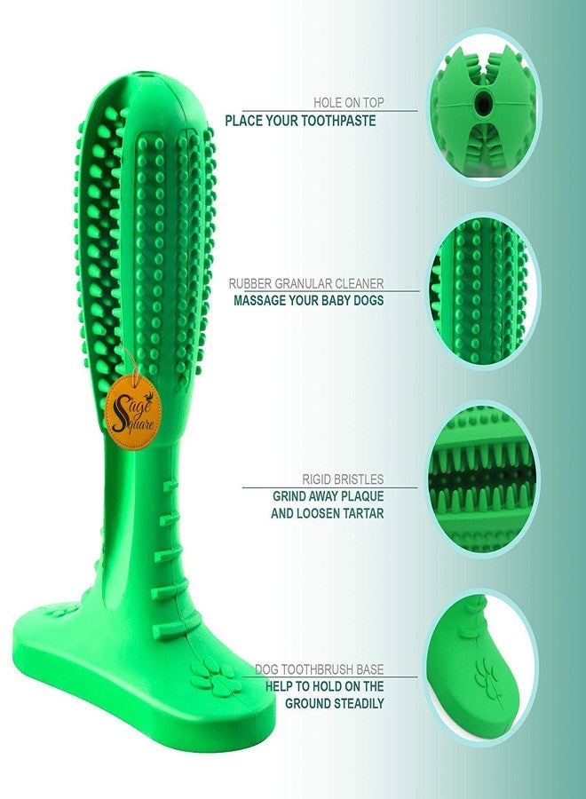 سايج سكوير عصا تنظيف أسنان الكلاب من سيج سكوير - عصا تنظيف أسنان الكلاب للعناية بالفم والأسنان، مصنوعة من المطاط الطبيعي غير السام، ألعاب مضغ للحيوانات الأليفة (عشوائية) - Image 2