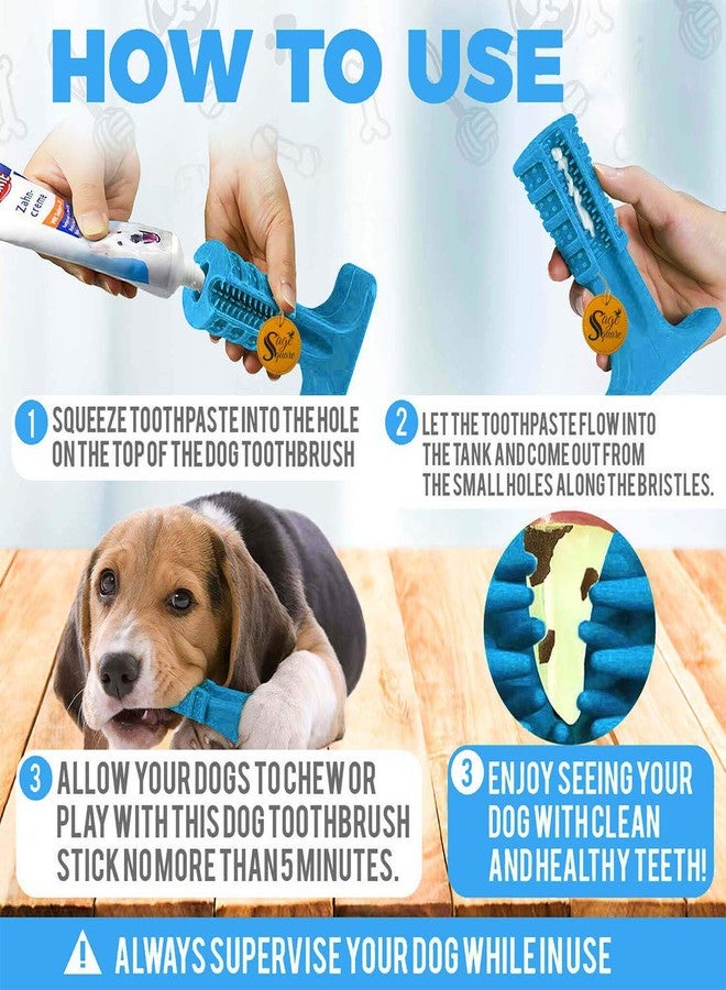 سايج سكوير عصا تنظيف أسنان الكلاب من سيج سكوير - عصا تنظيف أسنان الكلاب للعناية بالفم والأسنان، مصنوعة من المطاط الطبيعي غير السام، ألعاب مضغ للحيوانات الأليفة (عشوائية) - Image 4