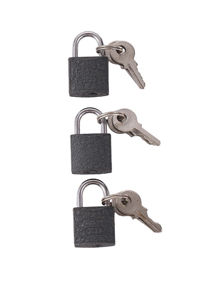 LAWAZIM Cast Iron Padlock -3 Piece - Keyed Anti-pick Tamper-proof Weather-resistant Lock Enhanced Security Protection from Theft -for Gates Doors Sheds Lockers Toolboxes Bikes Luggage and Cabinets  - Image 1