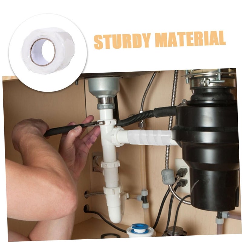 شريط سيليكون مطاطي ذاتي الالتحام أبيض لإصلاحات السباكة وإغلاق التسربات الخارجية - Image 4