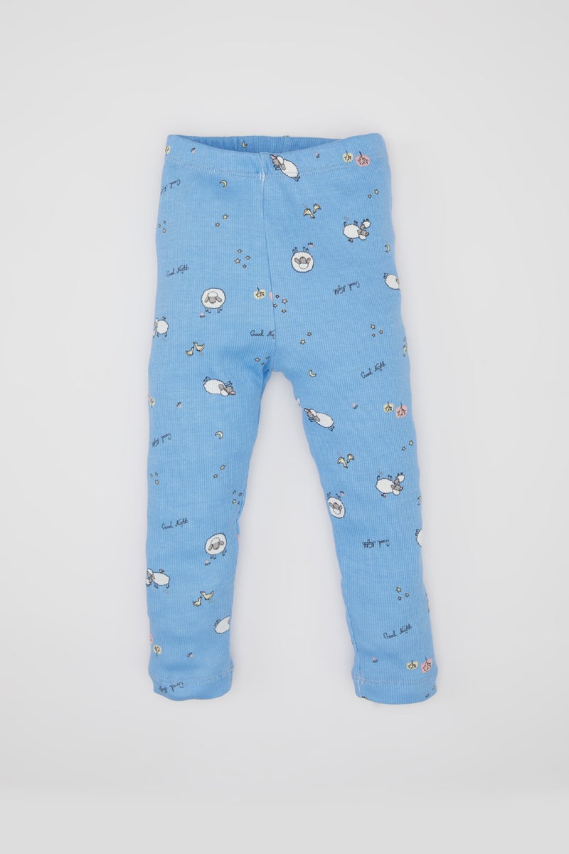 DeFacto Baby Girl 2 piece Regular Fit Crew Neck Animal Knitted Pyjamas  - Image 5