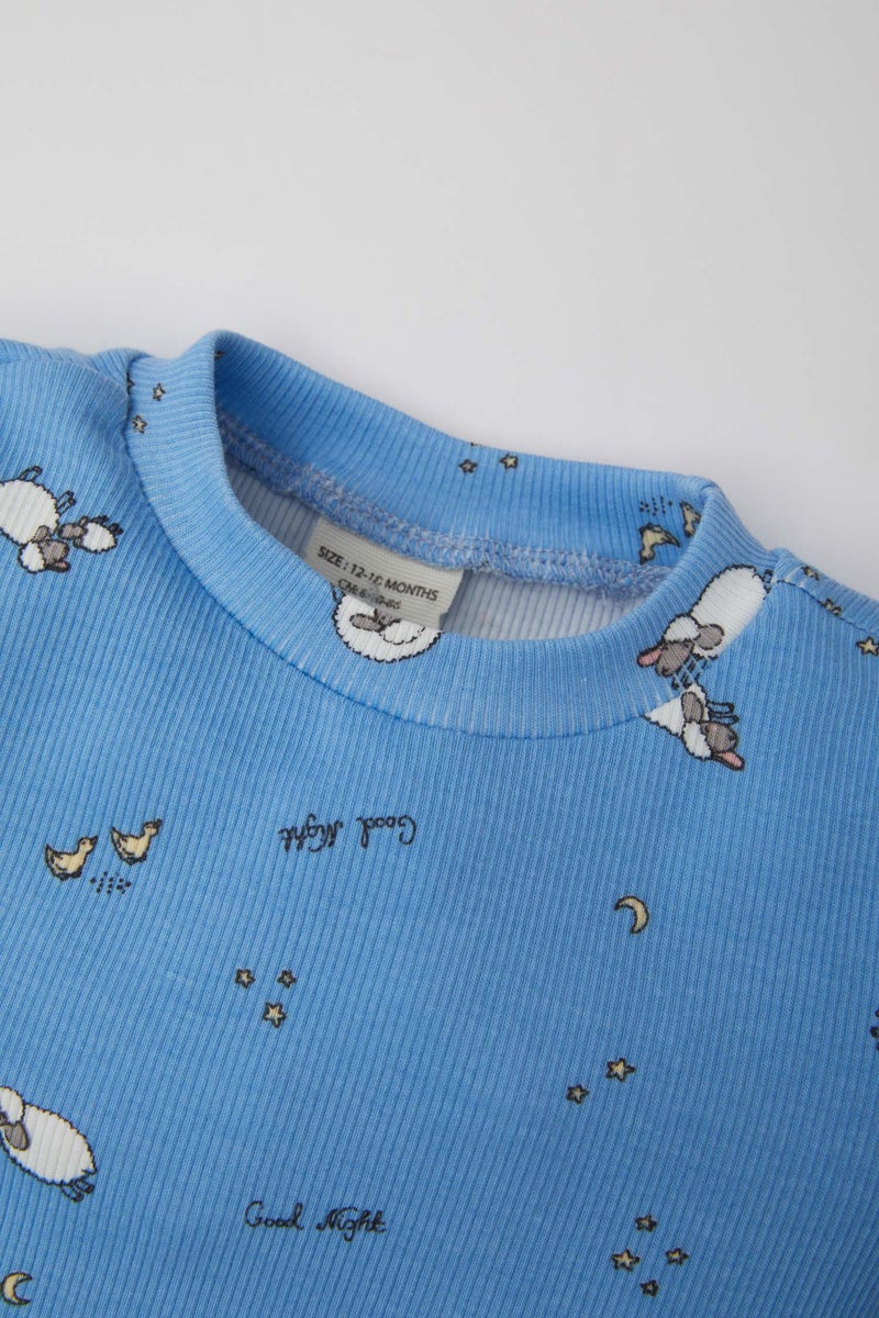 DeFacto Baby Girl 2 piece Regular Fit Crew Neck Animal Knitted Pyjamas  - Image 3