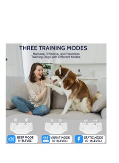 Excefore Dog Training Collar with Remote, IP68 Waterproof Dog Collar Light with 3 Safe Training Modes Rechargeable Bark Collar Electronic Shock Collar for Small Medium Large Dogs Training Collars  - Image 2