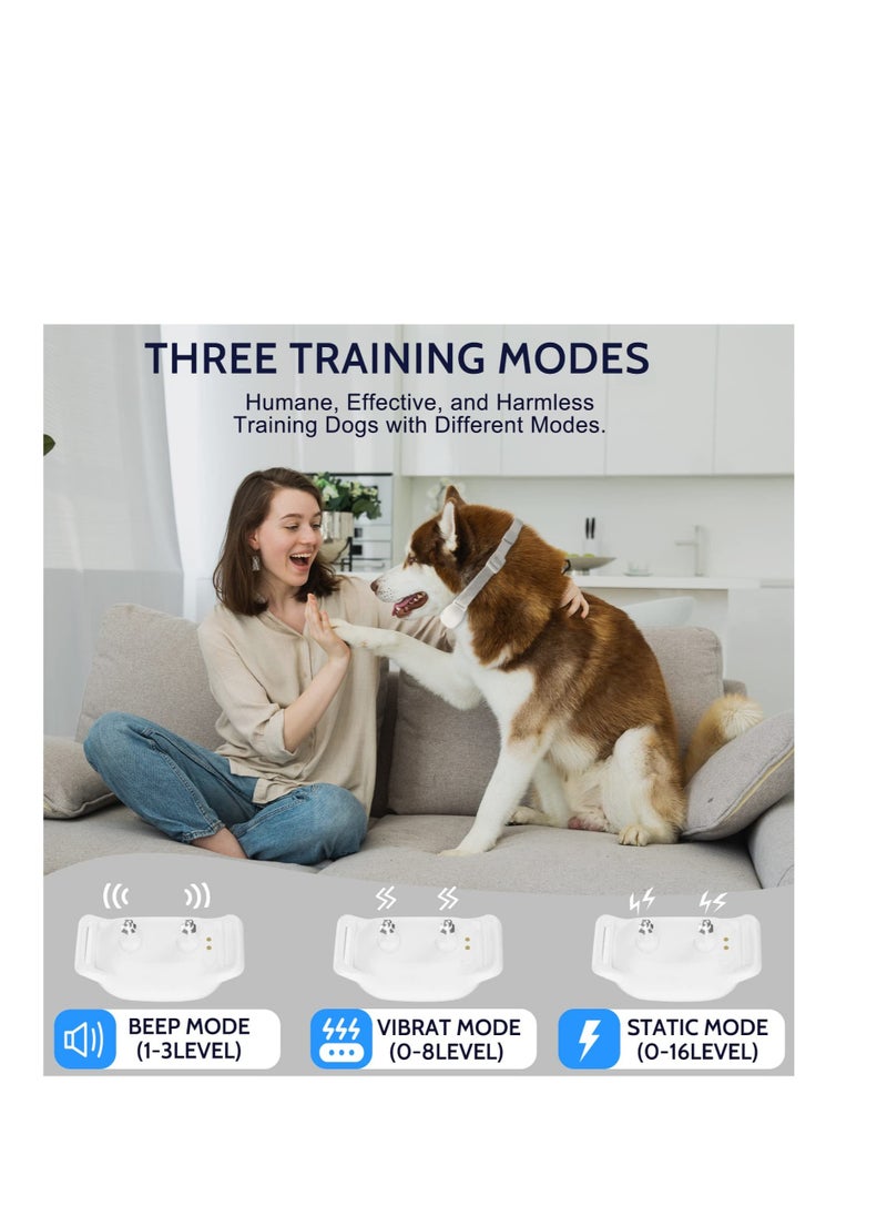 Excefore Dog Training Collar with Remote, IP68 Waterproof Dog Collar Light with 3 Safe Training Modes Rechargeable Bark Collar Electronic Shock Collar for Small Medium Large Dogs Training Collars  - Image 2