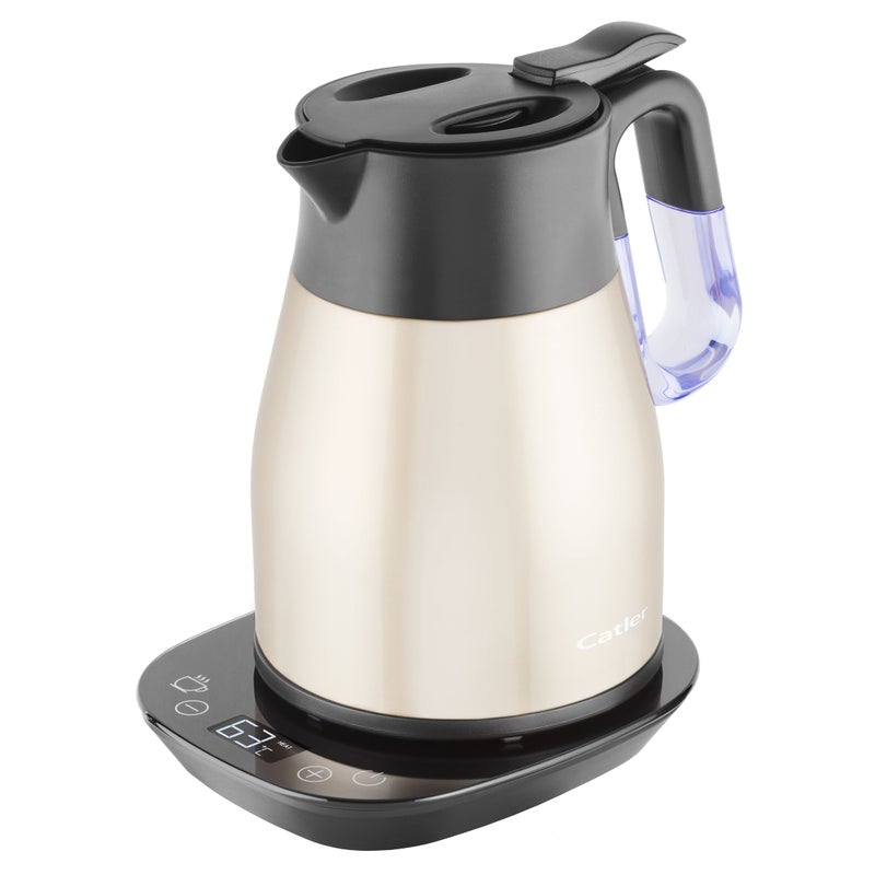 كاتلر Catler Electric Kettle ,KE 8110 Variable Temperature Vacuum, 1.2L – Stainless Steel Double Wall Thermal Kettle, 40–100°C Touch Control, STRIX Base, Cool Touch, Auto Shut-Off - Image 1