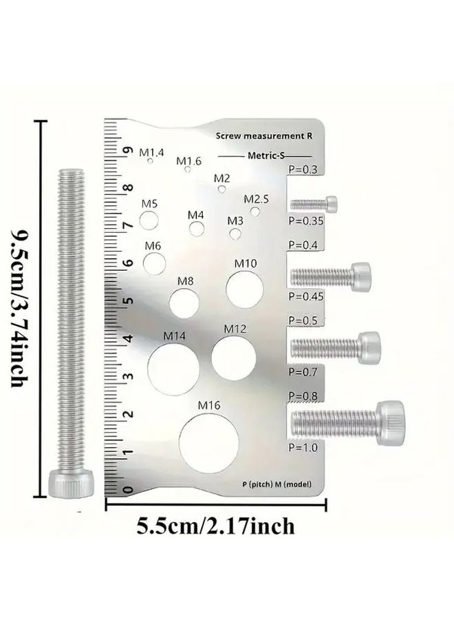 304 Stainless Steel Precision Measuring Caliper Set With M12 Thread Pitch Gauge - Image 4