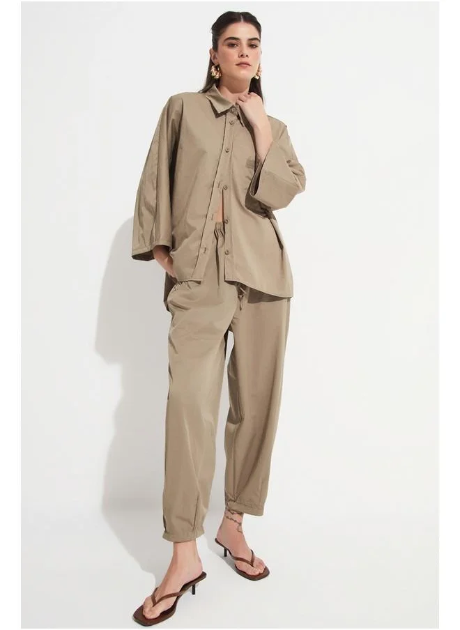 جون June Shirt Trousers Set Khaki