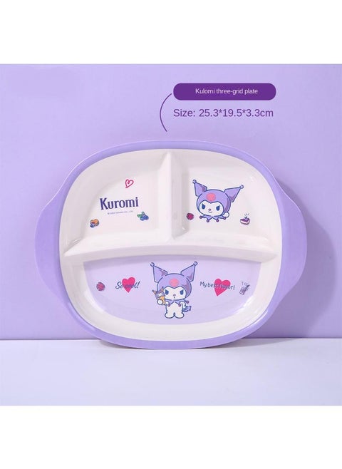 Kuromi Printed Three Grid Split Food Plate