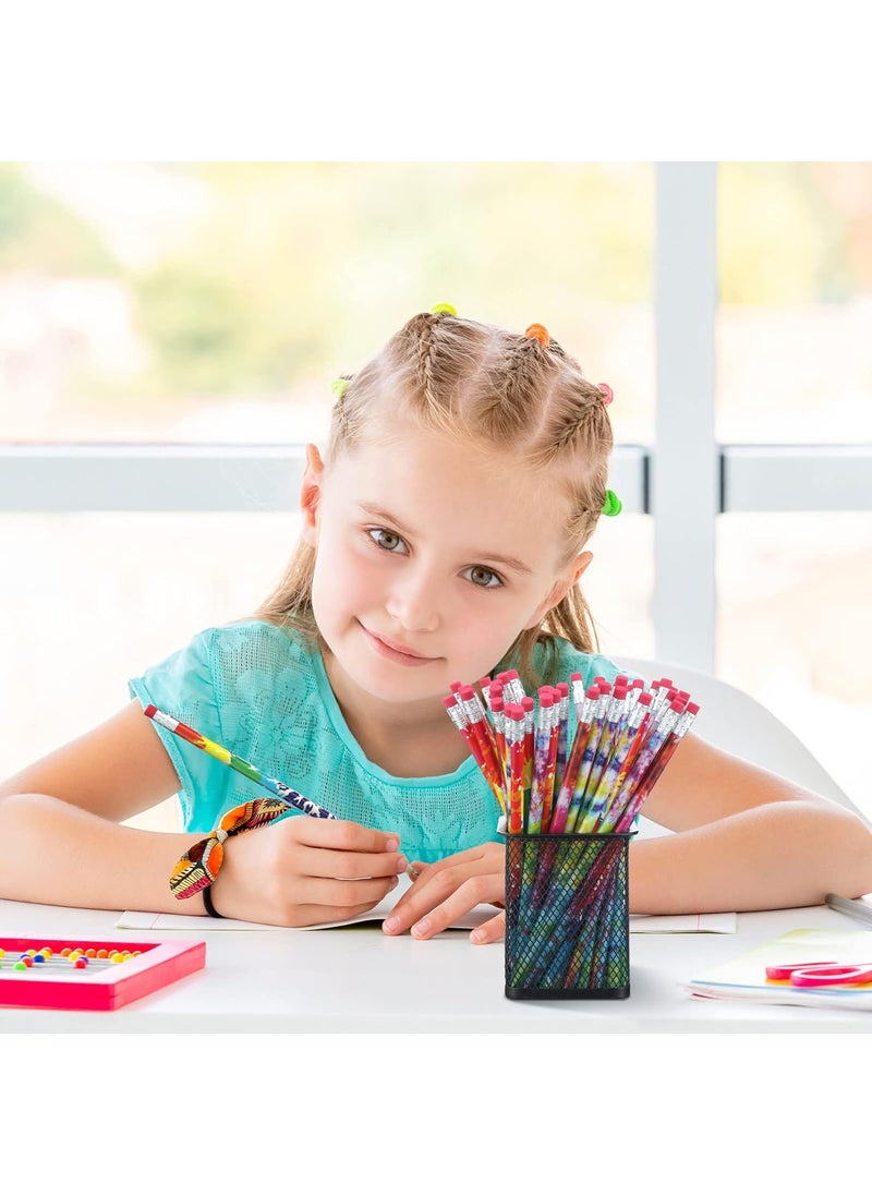 Epakh Epakh 48 Pieces Tie Dye Pencils Bulk Fun Colorful Rainbow Wood Gradient Pencils with Eraser Top for Tie Dye Party Favors Home Office School Classroom Sketching and Learning Activities  - Image 5