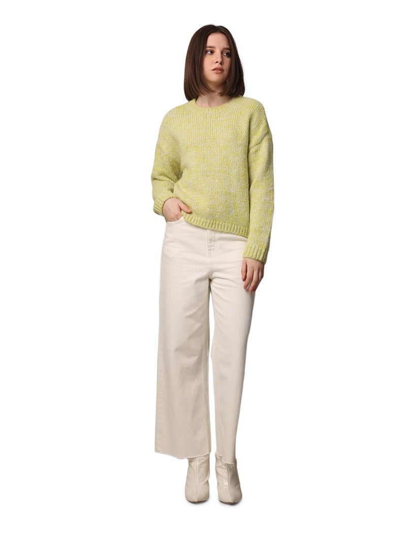 ONLY Women Regular Fit Green Pullover Sweater - Image 1
