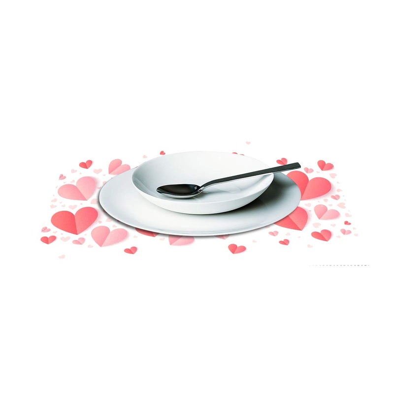 WOOR Valentines Day Pink and Red Hearts Placemats for Dining Table Heat Resistant Kitchen Table Decor Washable Table Mats Set of 4 - Image 3