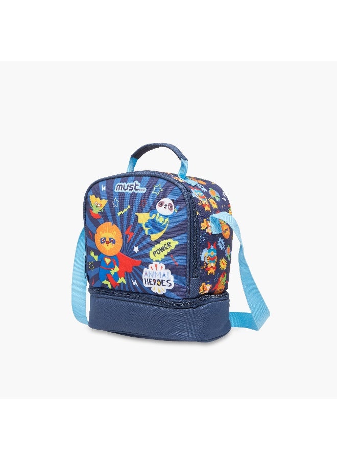 Must Lunch Bag - Animal_Heroes - Collection - 2Cmprt - (Polyester) Blue \ 24X12X20 - Image 2