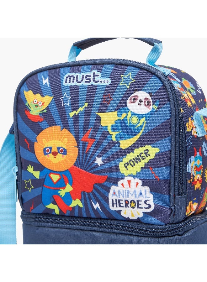 Must Lunch Bag - Animal_Heroes - Collection - 2Cmprt - (Polyester) Blue \ 24X12X20 - Image 3