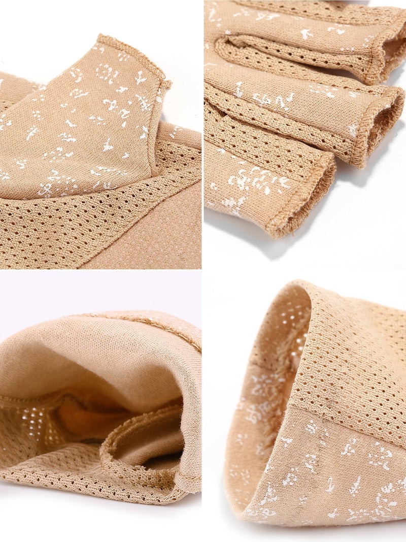 Maxdot 2 Pair Women Sunblock Fingerless Gloves UV Protection Driving Gloves Summer Mitten Non Slip for Outdoor Cycling Manicures (Khaki) - Image 3