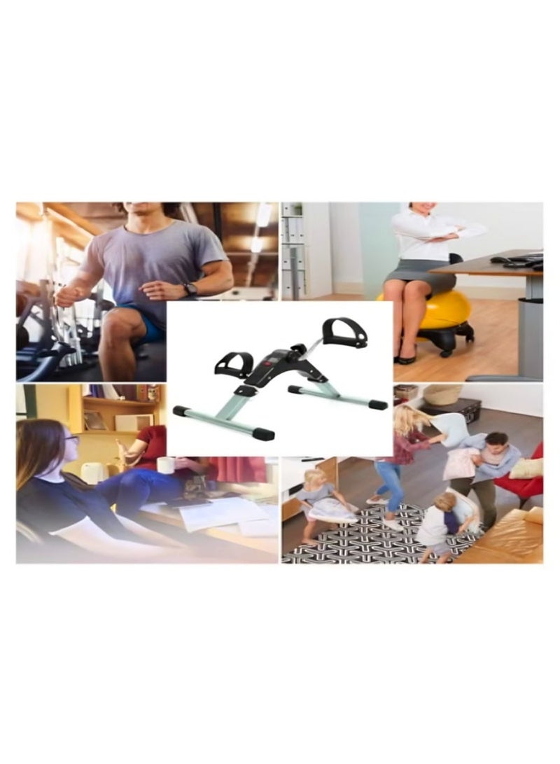 ريلاكس سمارت دراجة تمارين رياضية صغيرة قابلة للحمل مزودة بجهاز مراقبة رقمي، ودواسات لتمارين الساقين والذراعين، حجم صغير يمكنك من وضعها تحت المنضدة والتمرن وأنت جالس - Image 4