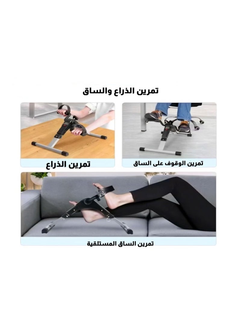 ريلاكس سمارت دراجة تمارين رياضية صغيرة قابلة للحمل مزودة بجهاز مراقبة رقمي، ودواسات لتمارين الساقين والذراعين، حجم صغير يمكنك من وضعها تحت المنضدة والتمرن وأنت جالس - Image 3
