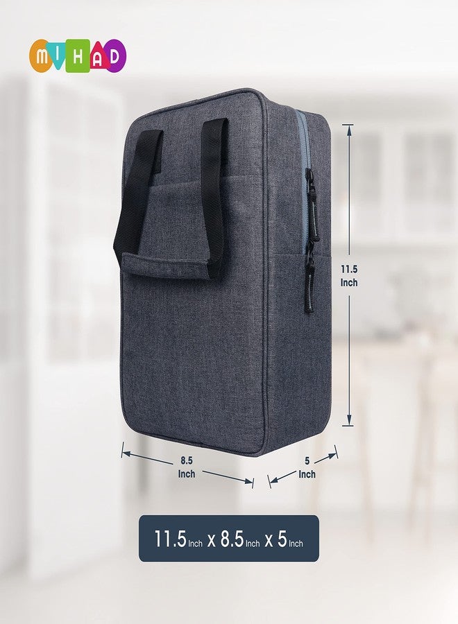 MIHAD Travel Tiffin Bag | Lunch Bag | Storage Bag for Office, College, School & Picnic, Material Polyester Capacity- 8 Liter & Size 11.5" x 8.5" x 5" (Grey) - Image 2