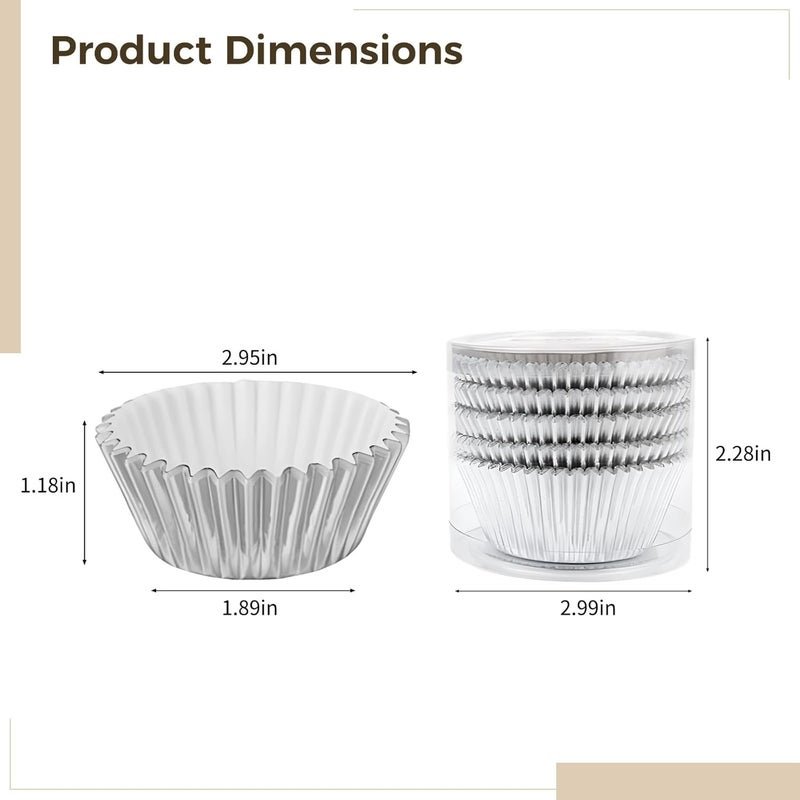 500 Pcs Colored Baking Cupcake Liners Set, Food-Safe, Gold, Silver, Rose Gold, Blue, Red, for Muffins, Air Fryer & Oven Baking - Image 2