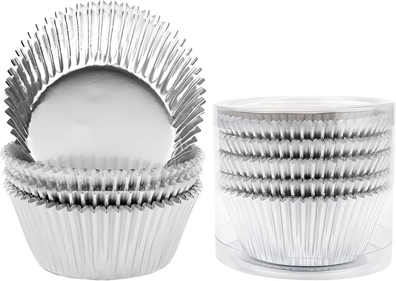 500 Pcs Colored Baking Cupcake Liners Set, Food-Safe, Gold, Silver, Rose Gold, Blue, Red, for Muffins, Air Fryer & Oven Baking - Image 1