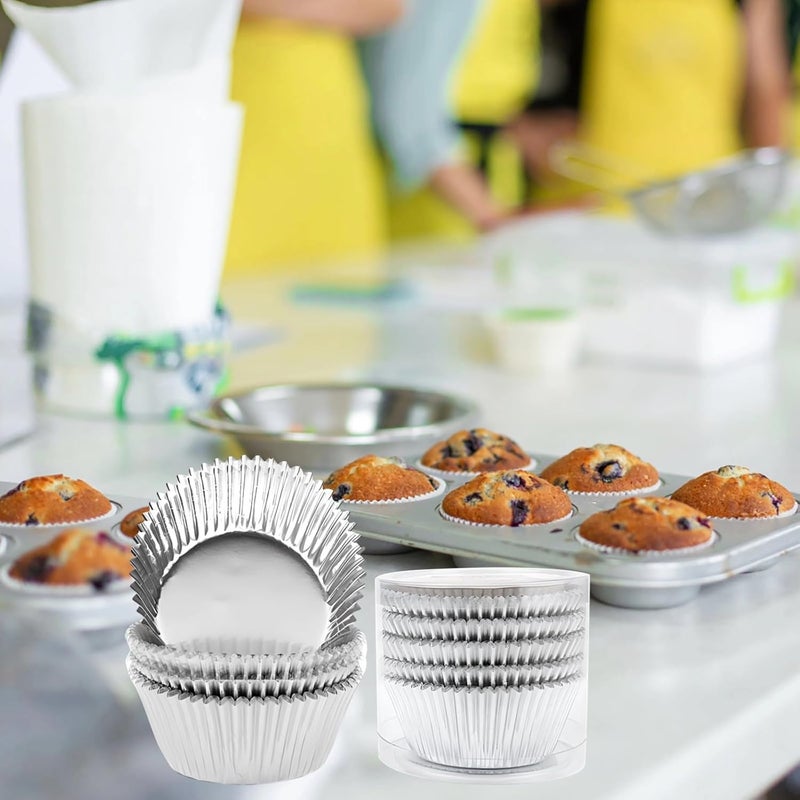 500 Pcs Colored Baking Cupcake Liners Set, Food-Safe, Gold, Silver, Rose Gold, Blue, Red, for Muffins, Air Fryer & Oven Baking - Image 5
