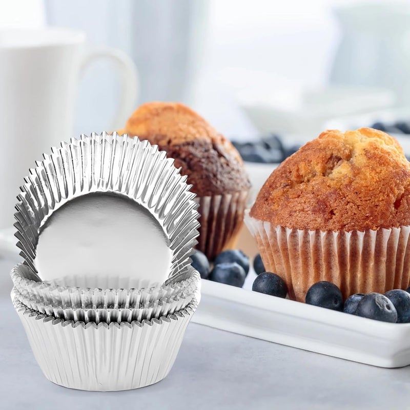 500 Pcs Colored Baking Cupcake Liners Set, Food-Safe, Gold, Silver, Rose Gold, Blue, Red, for Muffins, Air Fryer & Oven Baking - Image 4