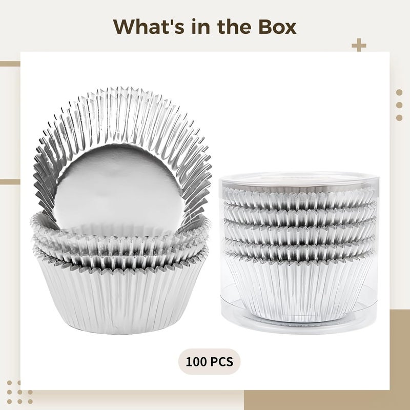 500 Pcs Colored Baking Cupcake Liners Set, Food-Safe, Gold, Silver, Rose Gold, Blue, Red, for Muffins, Air Fryer & Oven Baking - Image 3