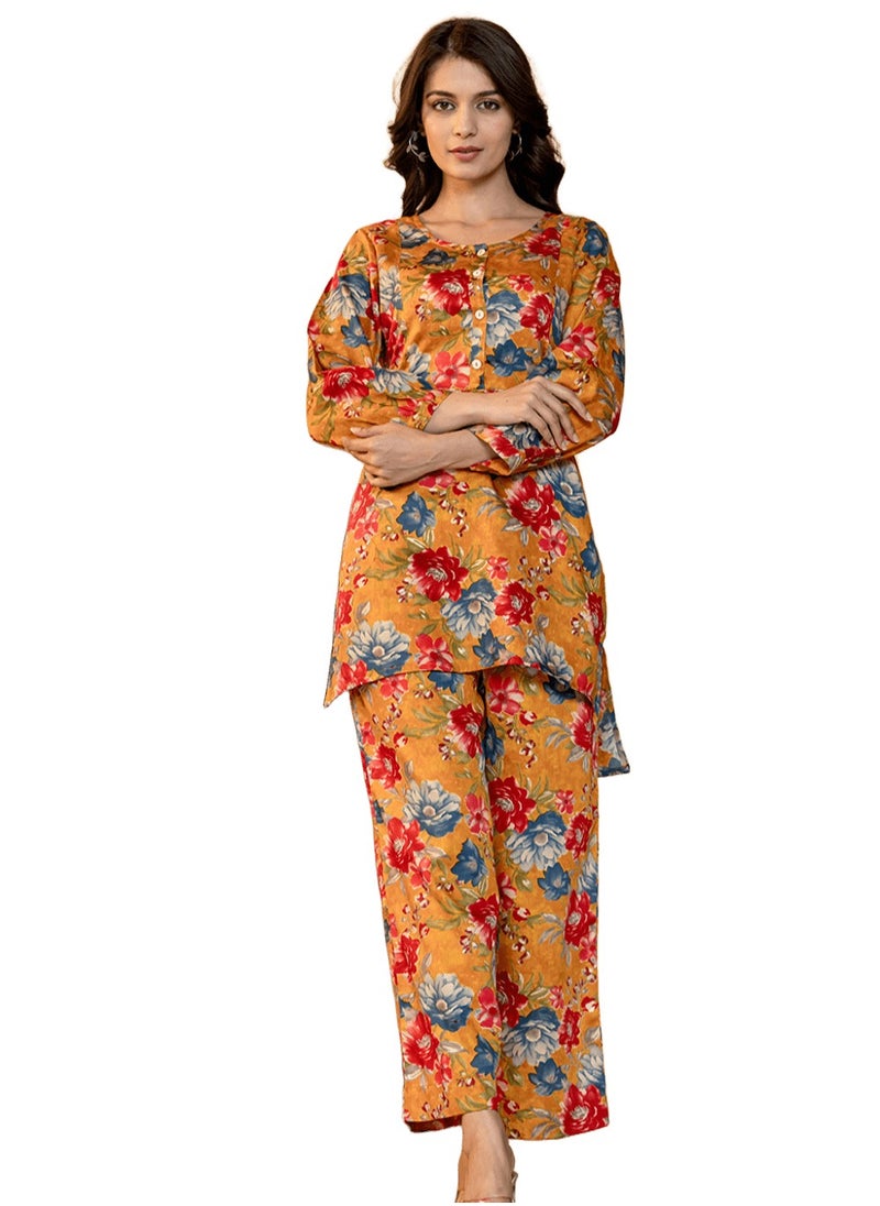 Orange Floral Printed Butter Cotton Co-Ord Set for Women - pzsku/Z8B463889C8628D42B7DFZ/45/1741254178/3d4bf8f5-2d48-447d-893d-6f28810e76d4