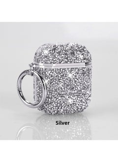 Flash Diamond 7 Color For AppleWireless Bluetooth Headset Airpods 1/2 Generation Protective Cover Pro 3 Generation Applicable Women-Color:Silver-Model:Airpods 3rd Generation