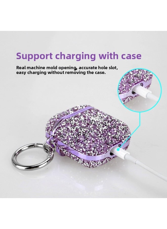 Generic - Flash Diamond 7 Color For AppleWireless Bluetooth Headset Airpods 1/2 Generation Protective Cover Pro 3 Generation Applicable Women-Color:Silver-Model:Airpods 3rd Generation - Image 1