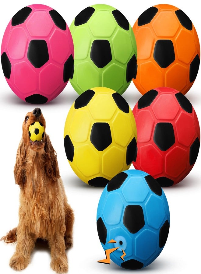 Vinsot 6 Pack 2.6'' Squeak Latex Dog Toy Ball Soft Durable Chew Puppy Soccer Toy Rubber Fetch Interactive Dog Ball for Small Medium Pets Training Supply - Image 1