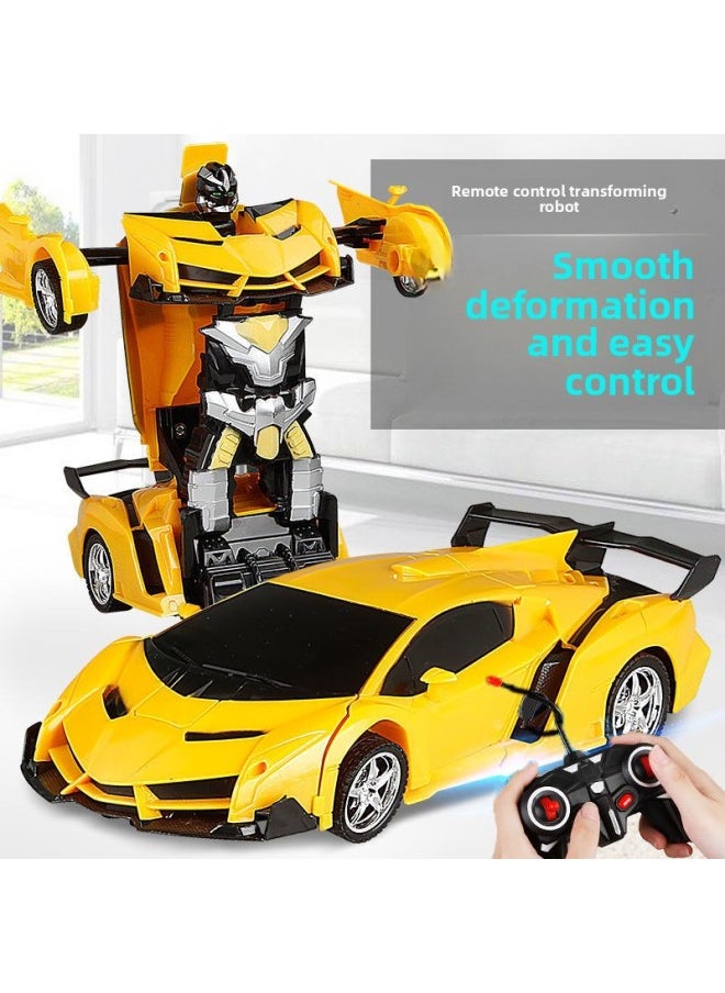 Remote Control Deformation Car One-key Deformation Car King Kong Wireless Remote Control Car Robot Charging Electric Boy Children's Toys-Color:Lambo-blue-Scale:1:18 [lithium Battery Rechargeable Version]  - Image 4