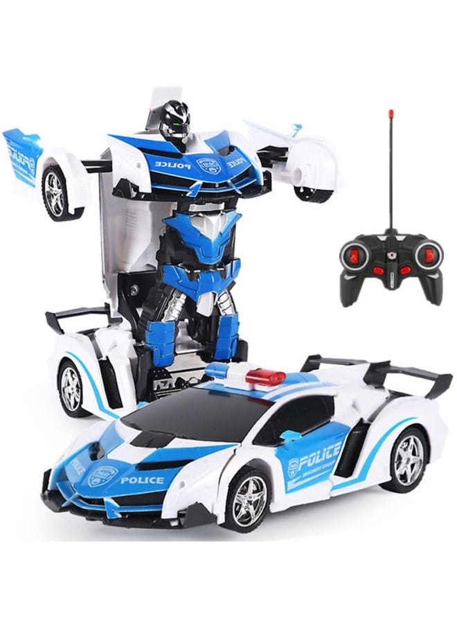 Remote Control Deformation Car One-key Deformation Car King Kong Wireless Remote Control Car Robot Charging Electric Boy Children's Toys-Color:Lambo-blue-Scale:1:18 [lithium Battery Rechargeable Version]  - Image 5