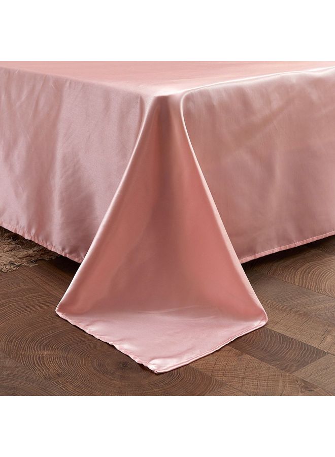 Sharpdo 4Piece Duvet Cover Set Polyester Pink 200x230cm - Image 4