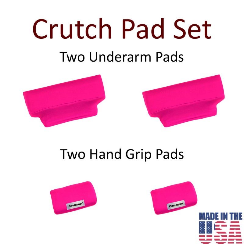 Crutcheze Crutch Pads & Hand Grip Covers for Underarm Crutches â€“ Comfortable Soft Cushion Set, Breathable & Washable â€“ Armpit & Handle Padding Crutch Accessories for Adults â€“ Crutcheze â€“ Pink - Image 4