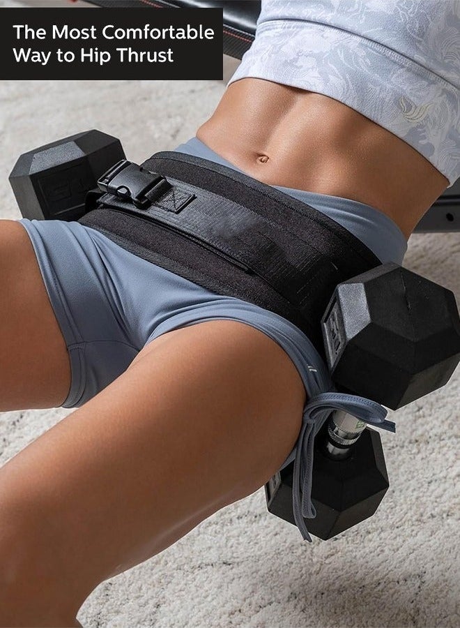 GMORO Exercise Hip Thrust Belt, Glute Trainer for Home Workouts with Extra Padding, Fully Adjustable Hip Thrust Belt for Dumbbells, Booty Builde, Glute Workout Equipment  - Image 2