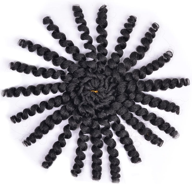Luoyudu زينة شعر من نوع "Luoyudu Wand Curl Crochet Hair" بطول 8 بوصة، مجموعة من 5 قطع، من نوع "Toni Curl Jump Wand Crochet Braids"، بلون #1B، وزن القطعة الواحدة 80 جرام. - Image 4